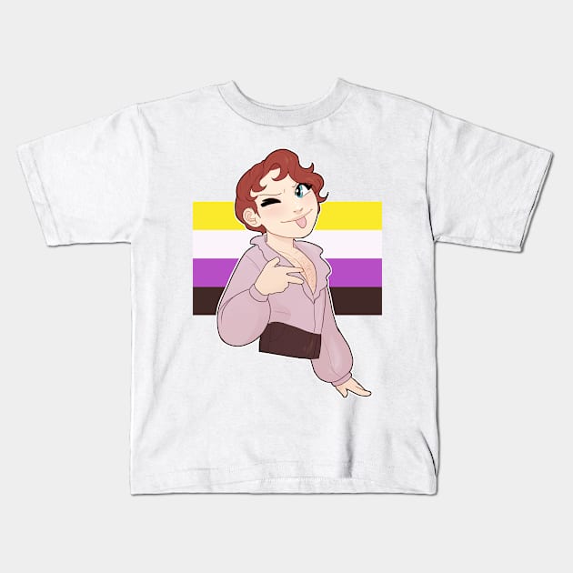 None gender with left bard Kids T-Shirt by gelasticat